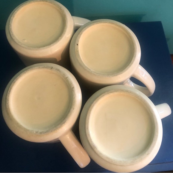 7464 COFFEE CUPS Set of 4 Country Farm Scene (Pigs  Sheep Cows Chickens) Glazed - Picture 5 of 9